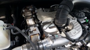 The 5.0 Liter V-8 Cummins Turbo Diesel Engine powering the 2016 Nissan Titan XD SL 4WS CC