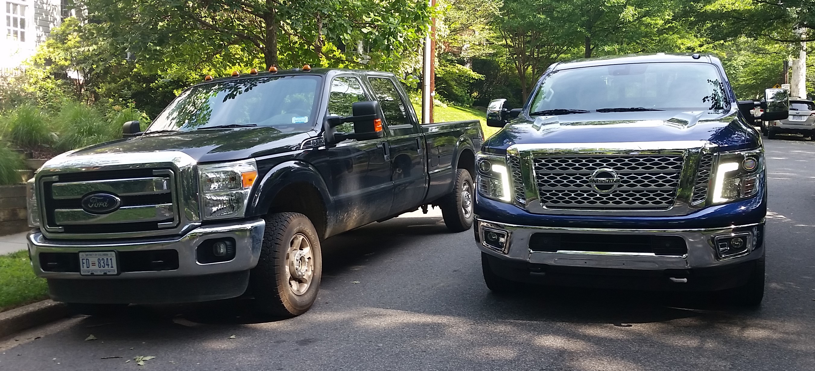 The Nissan Titan XD and the Ford F250 Heavy Duty are the same size.
