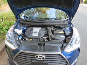 Hyundai Veloster R-Spec boasts a 1.6 twin scroll Turbo GDI puts out 201 horsepower and 195 lbs of torque.