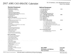 Mercedes-Benz AMG C43 4MATIC Cabriolet proposed window sticker