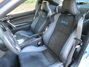Subaru BRZ Hyper Blue Edition features stitching on the steering wheel, and seats that match the exterior paint.