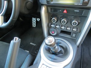 Subaru BRZ has a short throw 6-speed manual shift, though an automatic is an option.