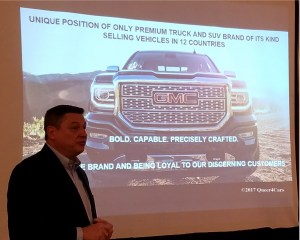 March Cieslak GMC's Chief Engineer for the 2018 Terrain presents the vehicle to auto journalists in NYC.