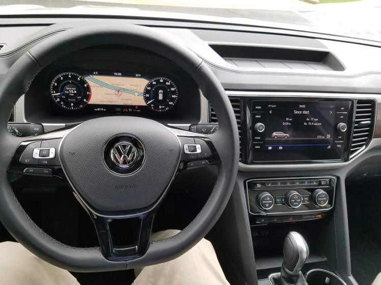 The VW Atlas Dash has two well placed screens and easy to reach controls.