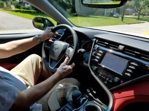 Cockpit focused controls for the driver in the 2018 Toyota Camry.