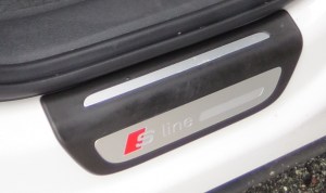 Audi Q3 sported an S line emblem on both the front fender and rear door threshold.