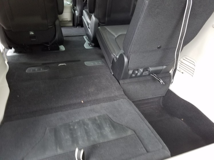 Fold down part of the 3rd row on the Chrysler Pacifica and have both cargo and passenger space.