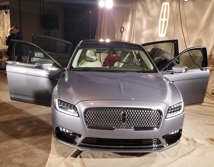 The Coach Door Edition of the Black Label Lincoln Continental at the NYC unveiling.