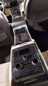 Rear Console of the 2019 Lincoln Continental Coach Door Edition.