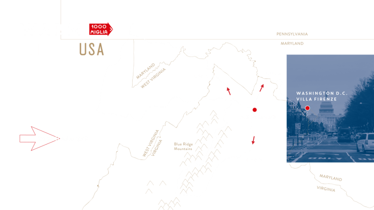 1000 Miglia Warm Up USA 2019 Virginia Route Map