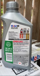 Mobil 1 Motor Oil API Starburst rear label