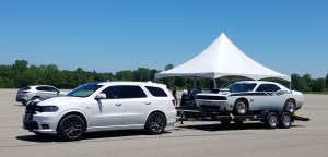 Dodge Durango towing a Challenger ScatPack