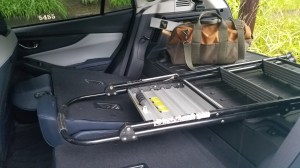 Subaru Crosstrek with items in the cargo area