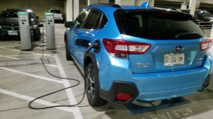 Subaru Crosstrek Pluged In at a public charger