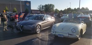 Alfa Romeo Giulia and Vintage Porsche at Cars and Coffee in Lafayette CO August 2019