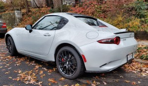 Left Rear of 2019 Mazda MX5 Miata RF top up