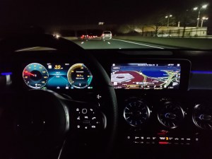 Mercedes Benz A220 center display with MBUX augmented reality for navigation