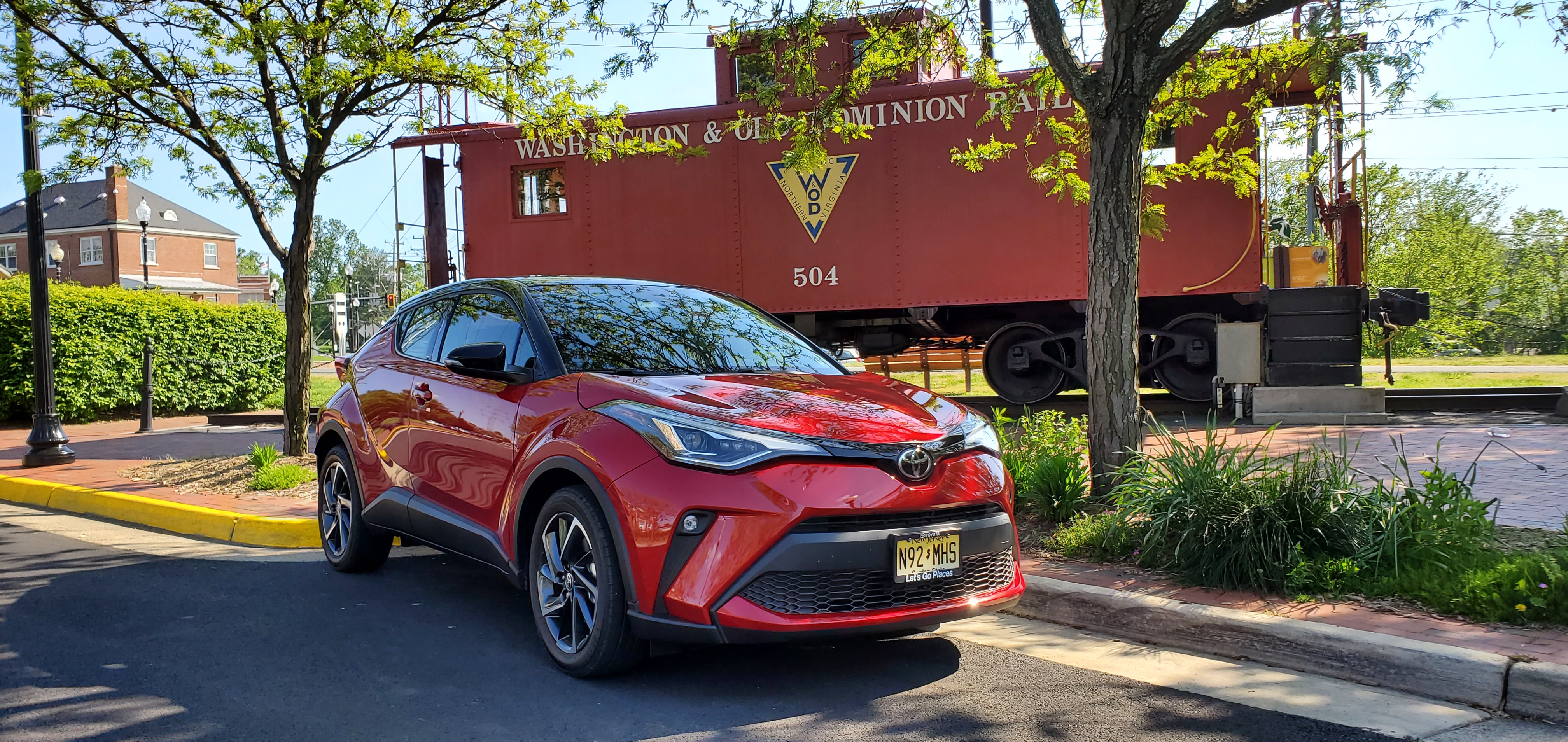 Toyota CHR with a Railroad Car Caboose