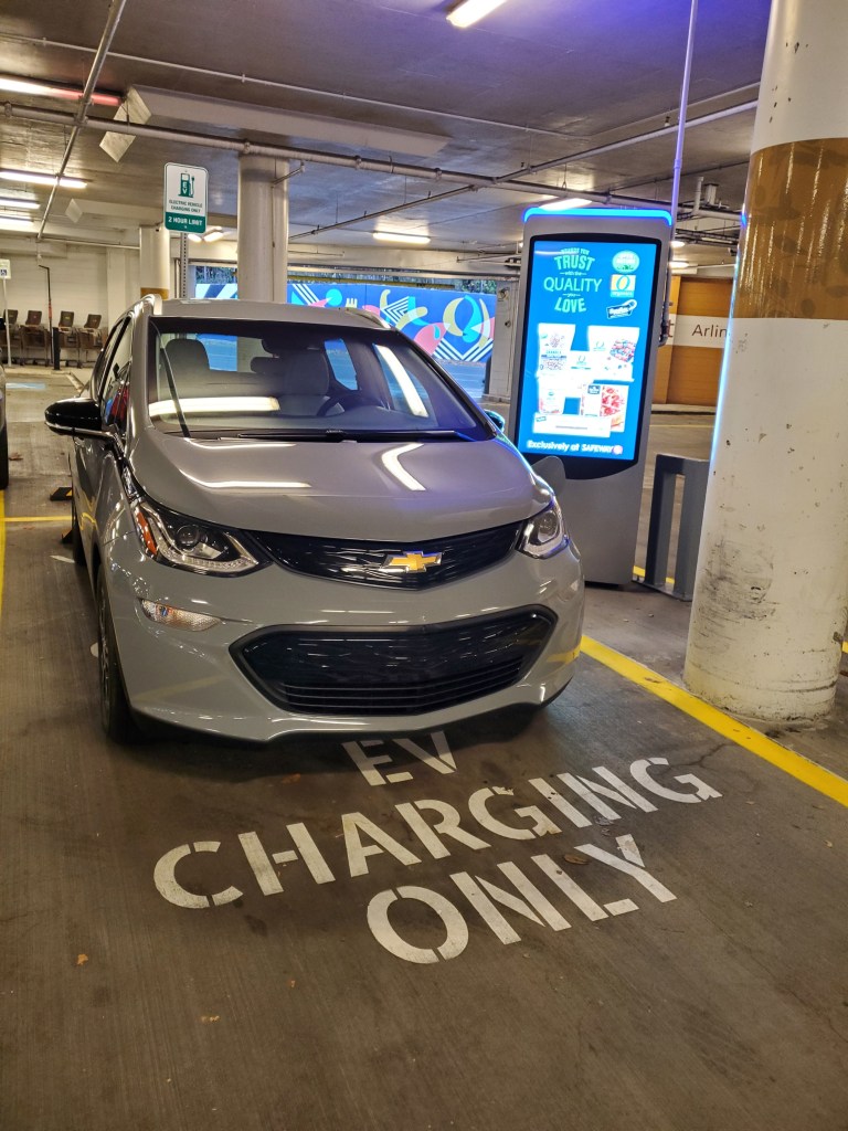 Chevrolet Bolt EV Charging at a Safeway Store Volta Charger