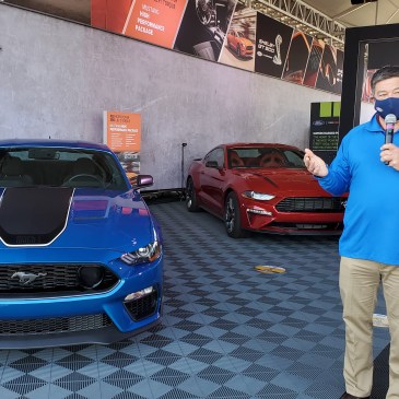 Jim Owens, Team Ford Racing Marketing Manager, presents the Mach1
