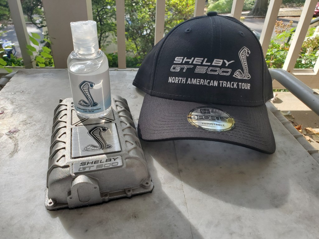 Swag from the SHELBY GT 500 North American Track Tour.