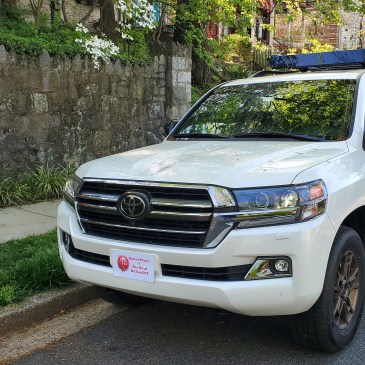 The 2021 Toyota Heritage Edition with a Yakima rack