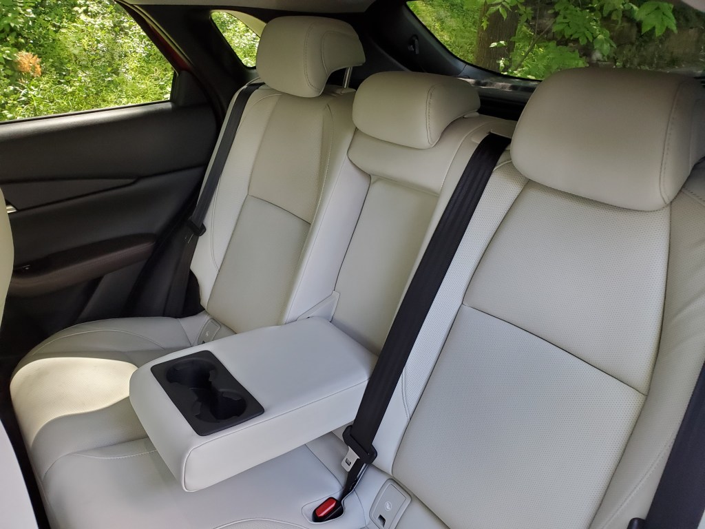 mazda cx30 rear seats with center armrest down