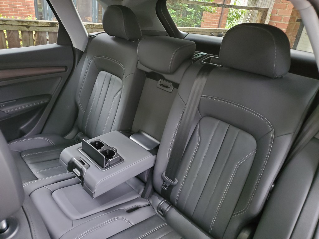 The 60/40 rear seats feature a fold down center arm rest in the back of the center seat.